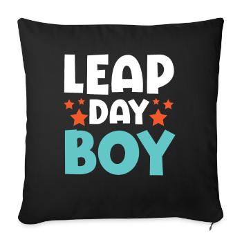 Happy Birthday Leap Year February 29 Leap Day - Sofa pillowcase 17,3'' x 17,3'' (45 x 45 cm) - black - Front