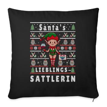 Ugly Christmas SANTA'S FAVORITE SADDLER - Sofa pillowcase 17,3'' x 17,3'' (45 x 45 cm) - black - Front