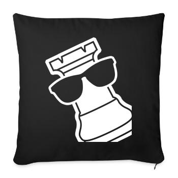 Chess Rook with Sunglasses - Sofa pillowcase 17,3'' x 17,3'' (45 x 45 cm) - black - Front