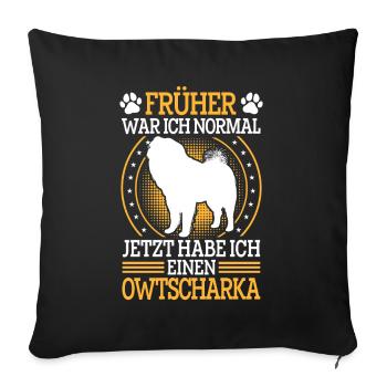 Ovcharka, formerly normal Caucasian Ovcharka - Sofa pillowcase 17,3'' x 17,3'' (45 x 45 cm) - black - Front