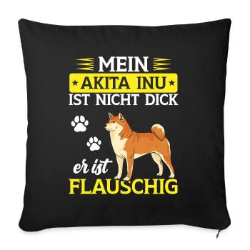 Akita Inu is just fluffy Japanese Akita Inu - Sofa pillowcase 17,3'' x 17,3'' (45 x 45 cm) - black - Front