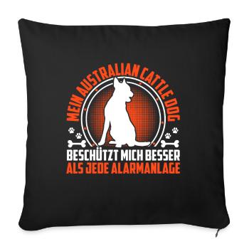 Un bouvier australien me protège - Housse de coussin décorative 45 x 45 cm - noir - Devant