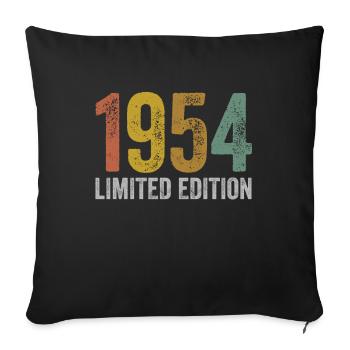 Jahrgang 1954 Limited Edition Geburtstag - Sofakissenbezug 45 x 45 cm - Schwarz - Vorne