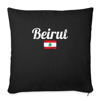 Beirut Lebanon Vintage Lebanese Flag Lebanese - Sofa pillowcase 17,3'' x 17,3'' (45 x 45 cm) - black - Front