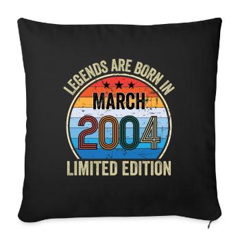Les légendes sont nées en mars 2004 Édition limitée - Housse de coussin décorative 45 x 45 cm - noir - Devant