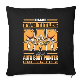 J’ai deux titres Papa Automobile Véhicule Voiture - Housse de coussin décorative 45 x 45 cm - noir - Devant