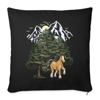 Mountains, Mountains, Horse, Black Forest, Tyrol, Alps - Sofa pillowcase 17,3'' x 17,3'' (45 x 45 cm) - black - Front
