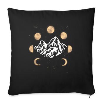 Summit, Mountains, Moon, Night Sky, Universe, Mountain - Sofa pillowcase 17,3'' x 17,3'' (45 x 45 cm) - black - Front