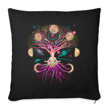Moon Tree Meditation Meditate Universe Fantasy - Sofa pillowcase 17,3'' x 17,3'' (45 x 45 cm) - black - Front