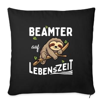 Fonctionnaire paresseux à vie - Housse de coussin décorative 45 x 45 cm - noir - Devant