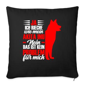 Akita Inu Japanese smell of Akita Inu - Sofa pillowcase 17,3'' x 17,3'' (45 x 45 cm) - black - Front