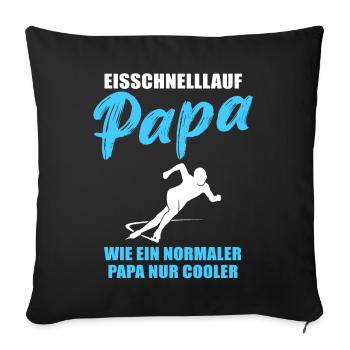 Eisschnelllauf Papa Cool Geschenk - Sofakissenbezug 45 x 45 cm - Schwarz - Vorne