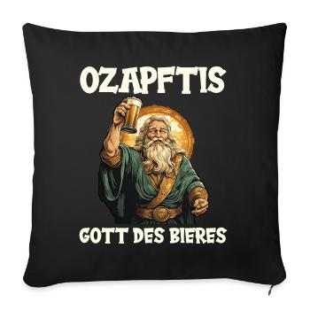 Buveur de bière Amateurs de bière Boire de l’alcool Bière de fête - Housse de coussin décorative 45 x 45 cm - noir - Devant