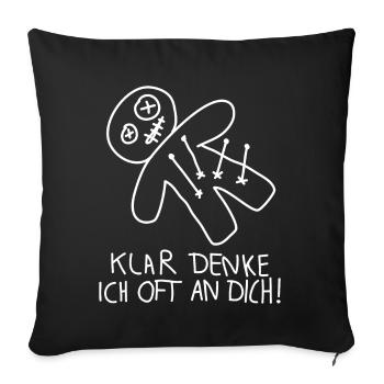 Of course I often think of you voodoo doll misanthrope - Sofa pillowcase 17,3'' x 17,3'' (45 x 45 cm) - black - Front