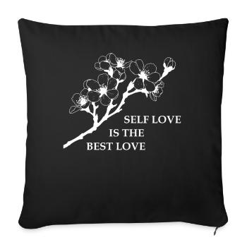Elegant Minimalist Cherry Blossom Positive Mindset - Sofakissenbezug 45 x 45 cm - Schwarz - Vorne