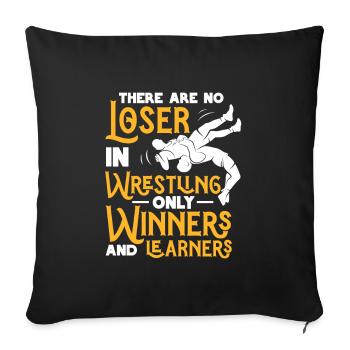Lutteur lutteur Fight Wrestling Ringer cadeau - Housse de coussin décorative 45 x 45 cm - noir - Devant