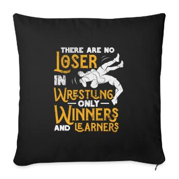 Lutte - Housse de coussin décorative 45 x 45 cm - noir - Devant