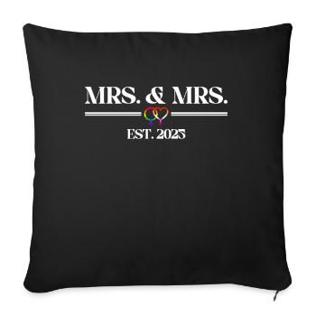 Gay Pride Lesbian Wedding 2025 Gay Marriage - Sofa pillowcase 17,3'' x 17,3'' (45 x 45 cm) - black - Front