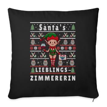 Noël moche LE COLOCATAIRE PRÉFÉRÉ DU PÈRE NOËL - Housse de coussin décorative 45 x 45 cm - noir - Devant