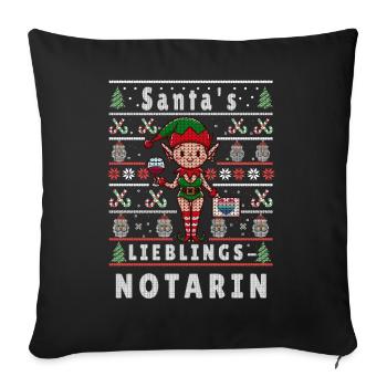 Ugly Christmas SANTA'S FAVORITE NOTARY - Sofa pillowcase 17,3'' x 17,3'' (45 x 45 cm) - black - Front