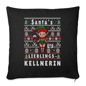 Noël moche LA SERVEUSE PRÉFÉRÉE DU PÈRE NOËL - Housse de coussin décorative 45 x 45 cm - noir - Devant