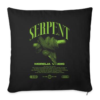 Green Tree Python Modern Reptile Keeper Streetwear - Sofa pillowcase 17,3'' x 17,3'' (45 x 45 cm) - black - Front