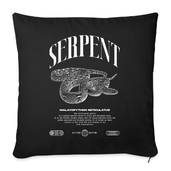 Python réticulé Reptile Keeper Streetwear - Housse de coussin décorative 45 x 45 cm - noir - Devant