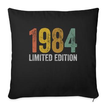 Jahrgang 1984 Limited Edition Geburtstag - Sofakissenbezug 45 x 45 cm - Schwarz - Vorne