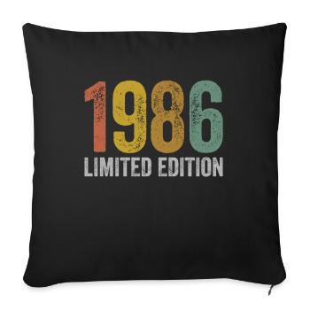 Jahrgang 1986 Limited Edition Geburtstag - Sofakissenbezug 45 x 45 cm - Schwarz - Vorne