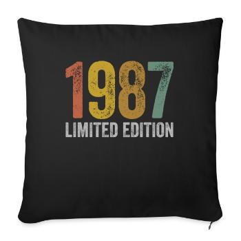 Jahrgang 1987 Limited Edition Geburtstag - Sofakissenbezug 45 x 45 cm - Schwarz - Vorne