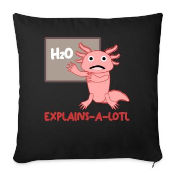 Axolotl Enseignant Axolotls - Housse de coussin décorative 45 x 45 cm - noir - Devant