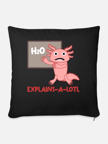 Axolotl Teaching Teacher Axolotls - Sofakissenbezug 45 x 45 cm - Schwarz