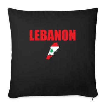 Lebanon Vintage Map Lebanese Flag Lebanese - Sofa pillowcase 17,3'' x 17,3'' (45 x 45 cm) - black - Front