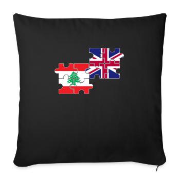 Lebanon UK Flag British Lebanese - Sofa pillowcase 17,3'' x 17,3'' (45 x 45 cm) - black - Front