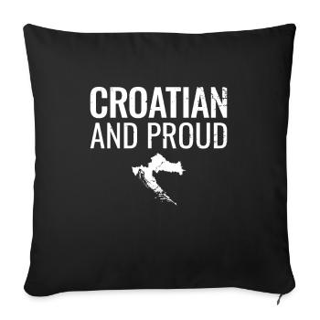 Croatian And Proud Vintage Croatia Map Croatia - Sofa pillowcase 17,3'' x 17,3'' (45 x 45 cm) - black - Front