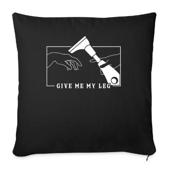 Michel-Ange Création d’Adam Prothèse Jambe - Housse de coussin décorative 45 x 45 cm - noir - Devant