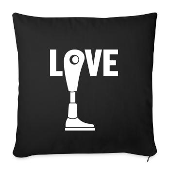 Love Artificial Legs Prosthesis Foot User Leg - Sofa pillowcase 17,3'' x 17,3'' (45 x 45 cm) - black - Front