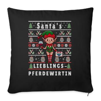 Noël moche PROPRIÉTAIRE DU CHEVAL PRÉFÉRÉ DU PÈRE NOËL - Housse de coussin décorative 45 x 45 cm - noir - Devant