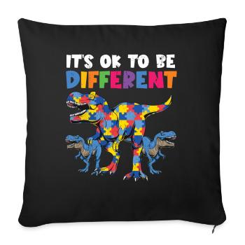Autisme - Housse de coussin décorative 45 x 45 cm - noir - Devant