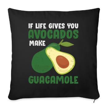 Avocado - Sofakissenbezug 45 x 45 cm - Schwarz - Vorne