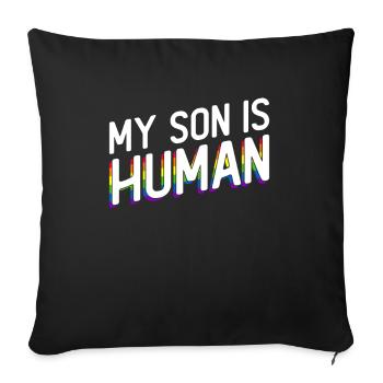 Gay Pride Proud Parents Gay Son - Sofa pillowcase 17,3'' x 17,3'' (45 x 45 cm) - black - Front