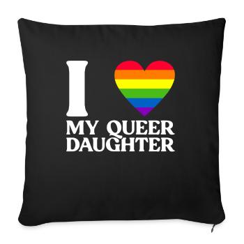 Gay Pride Fiers Parents Fils Gay - Housse de coussin décorative 45 x 45 cm - noir - Devant
