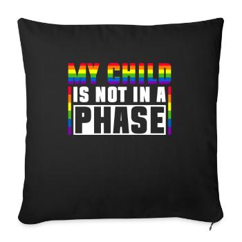 Gay Pride Fiers Parents Fils Gay - Housse de coussin décorative 45 x 45 cm - noir - Devant