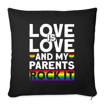 Gay Pride Parents queer Mariage gay - Housse de coussin décorative 45 x 45 cm - noir - Devant