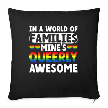 Gay Pride Parents queer Mariage gay - Housse de coussin décorative 45 x 45 cm - noir - Devant