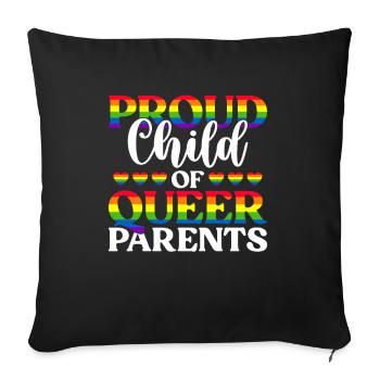 Gay Pride Queer Parents LGBTQ - Housse de coussin décorative 45 x 45 cm - noir - Devant