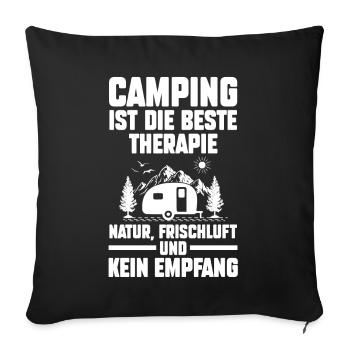 Camper Caravan Motorhome Camping Camping - Sofa pillowcase 17,3'' x 17,3'' (45 x 45 cm) - black - Front