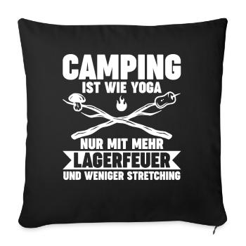 Camper Wohnwagen Wohnmobil Campen Camping - Sofakissenbezug 45 x 45 cm - Schwarz - Vorne