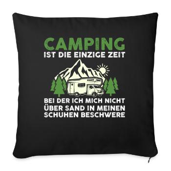 Camper Caravan Motorhome Camping Camping - Sofa pillowcase 17,3'' x 17,3'' (45 x 45 cm) - black - Front
