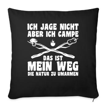 Camper Caravan Motorhome Camping Camping - Sofa pillowcase 17,3'' x 17,3'' (45 x 45 cm) - black - Front